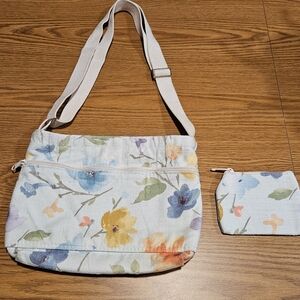 COPY - Hand painted canvas purse and matching change purse